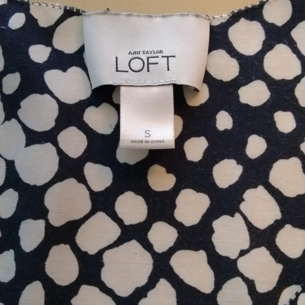 Loft Black and White Double Bow Tank Top Size S - Picture 3 of 8